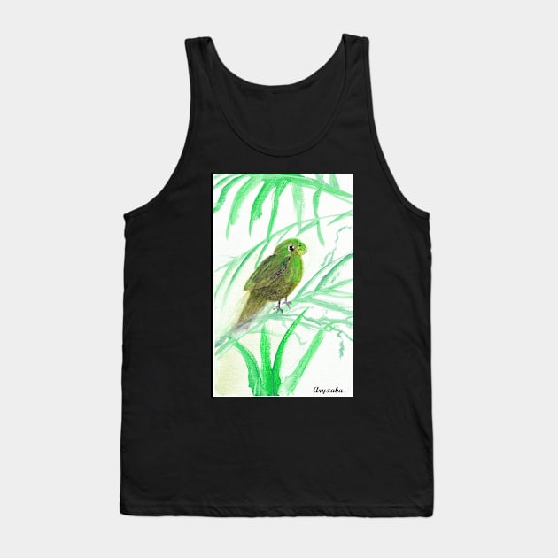 Will Sing for Food Green Bird Tank Top by Aryxaba